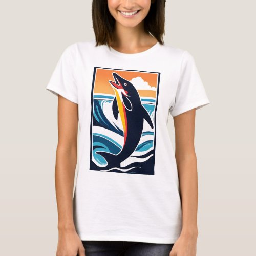 Dolphin in the Sea  Majestic Marine Life T_Shirt