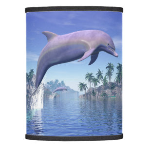 Dolphin in the tropics - 3D render Lamp Shade