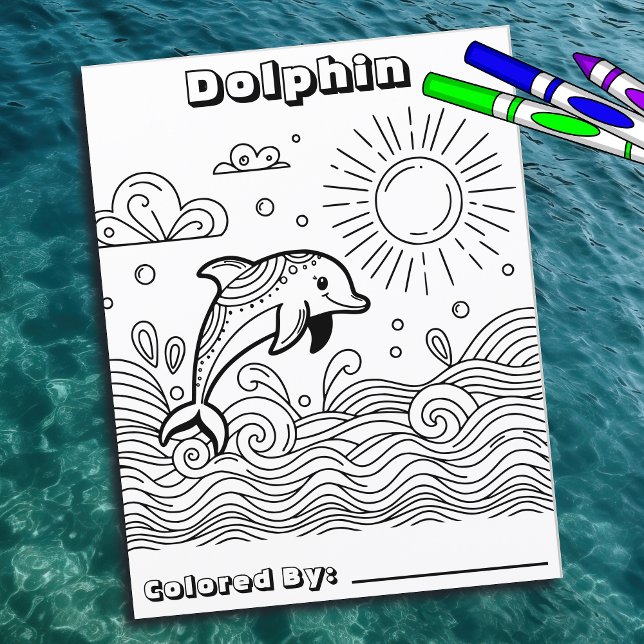 Dolphin in the Waves | Kid's Coloring Page (Creator Uploaded)