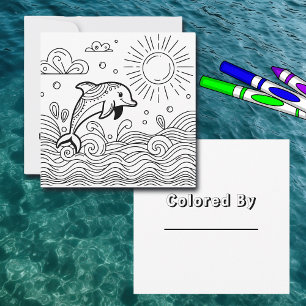 Dolphin in the Waves Kid's Coloring Page