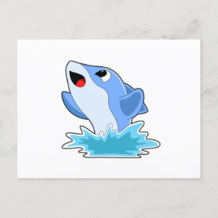 Dolphin in Water Postcard