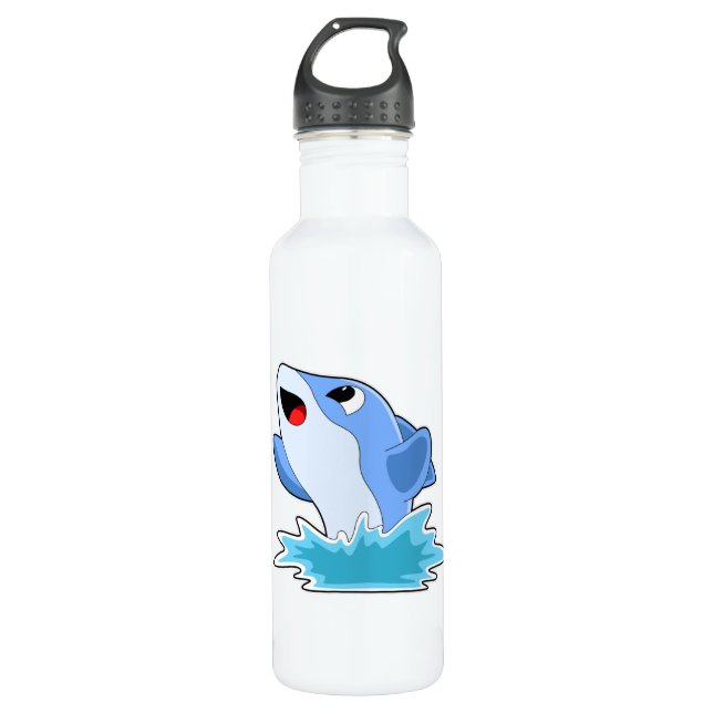 Dolphin in Water Stainless Steel Water Bottle (Front)