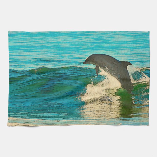 Dolphin is My Spirit Animal Kitchen Towel (Horizontal)