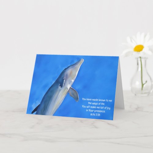 Dolphin Joy Bible Verse Art Note Card