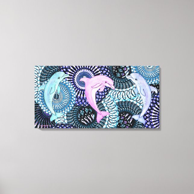 Dolphin Joy Canvas Print (Front)