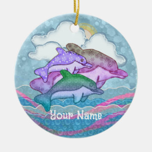Dolphin Joy Ceramic Ornament
