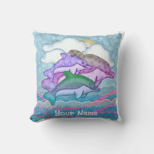 Dolphin Joy Throw Pillow