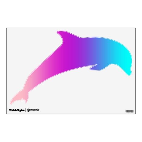Dolphin Jumping Decal - Pinks, Purples, Blues