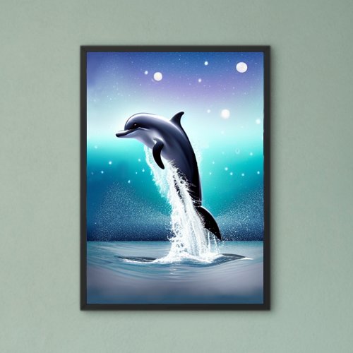 Dolphin Jumping In The Ocean Poster