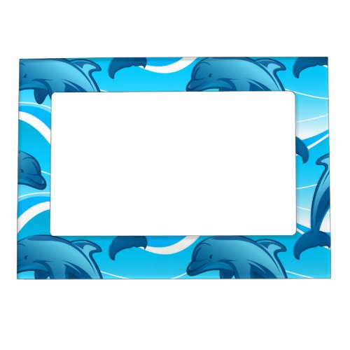Dolphin jumping waves magnetic photo frame