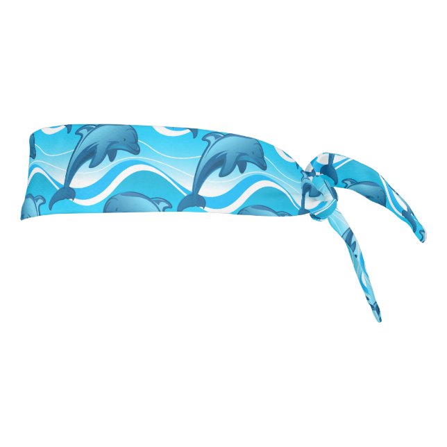 Dolphin jumping waves tie headband (Rotate 90)
