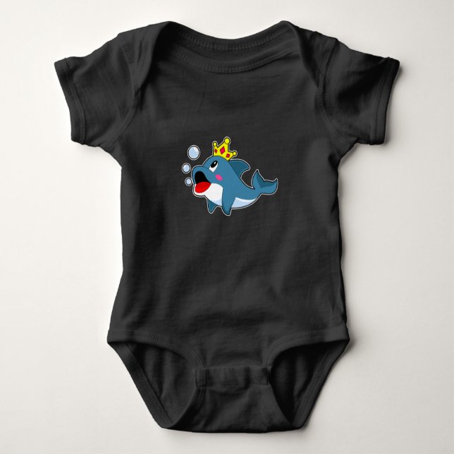 Dolphin King Crown Baby Bodysuit (Front)