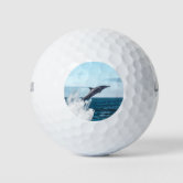 Pretty Ocean Blue and white Jumping Dolphin Golf Balls