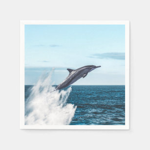 Dolphin leaping out of the ocean napkins