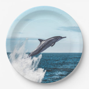 Dolphin leaping out of the ocean paper plates