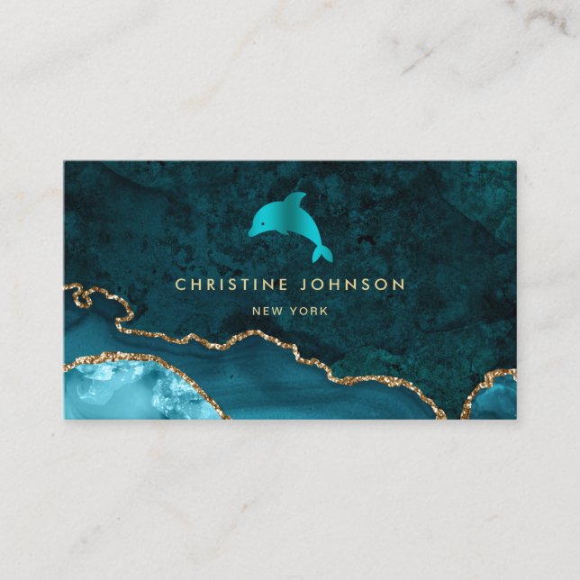 dolphin logo design business card (Front)