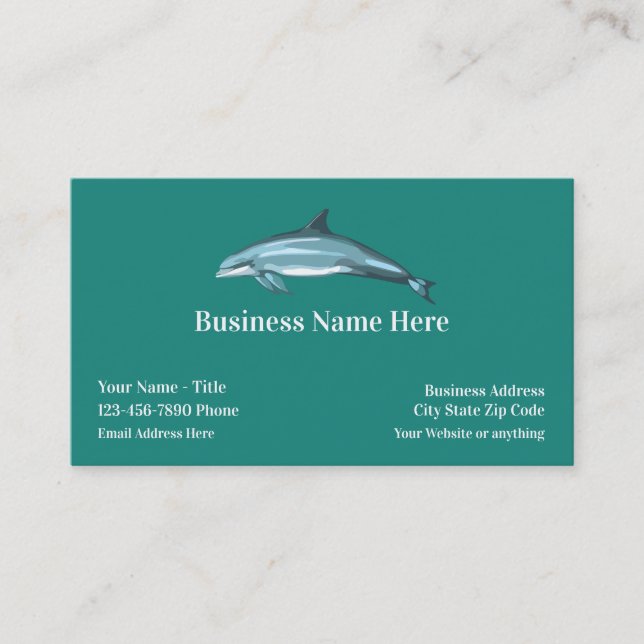 Dolphin Logo Template Business Card (Front)