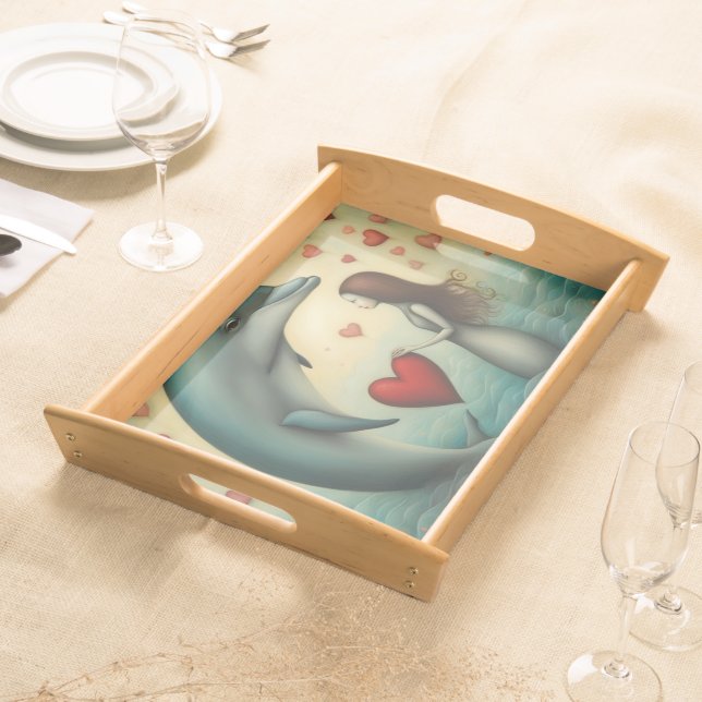 Dolphin Love 1 Serving Tray (Front)