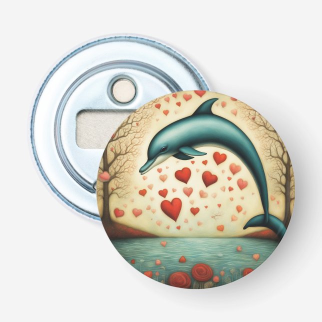 Dolphin Love 3 Bottle Opener (Front)