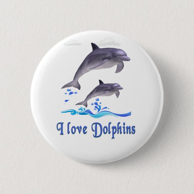 Dolphin Love Button (Front)