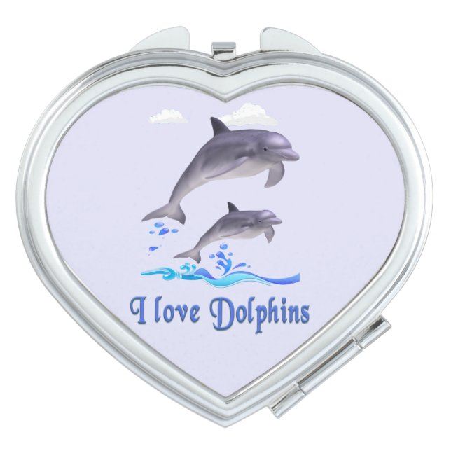 Dolphin Love Compact Mirror (Front)