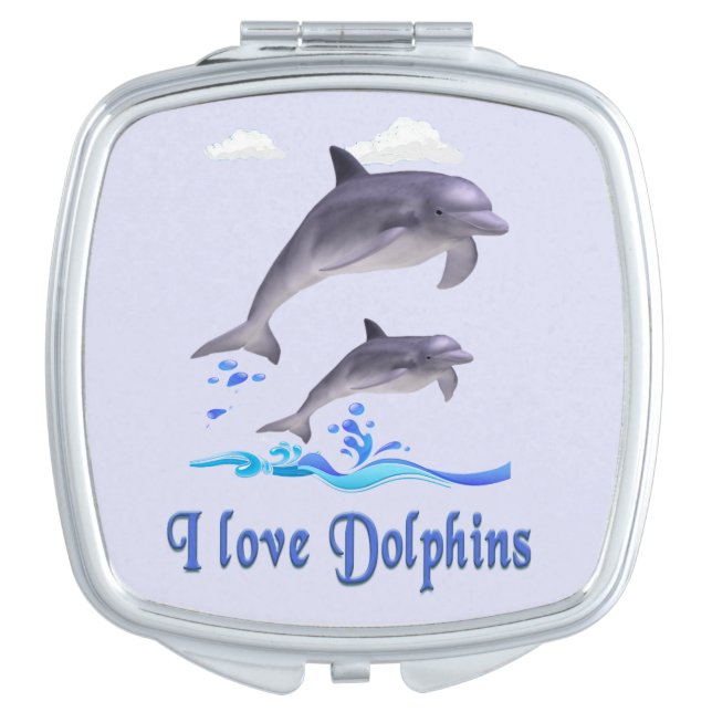 Dolphin Love Compact Mirror (Front)