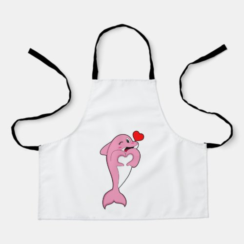 Dolphin Love Heart Apron