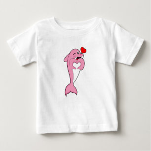 Dolphin Love Heart Baby T-Shirt