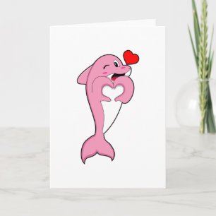 Dolphin Love Heart Card