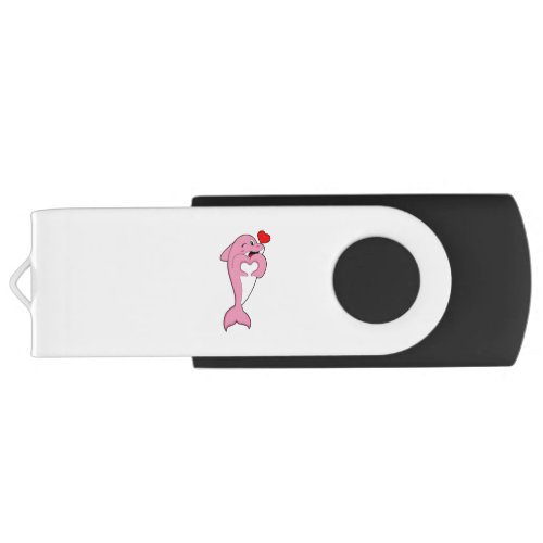 Dolphin Love Heart Flash Drive