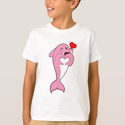 Dolphin Love Heart T_Shirt