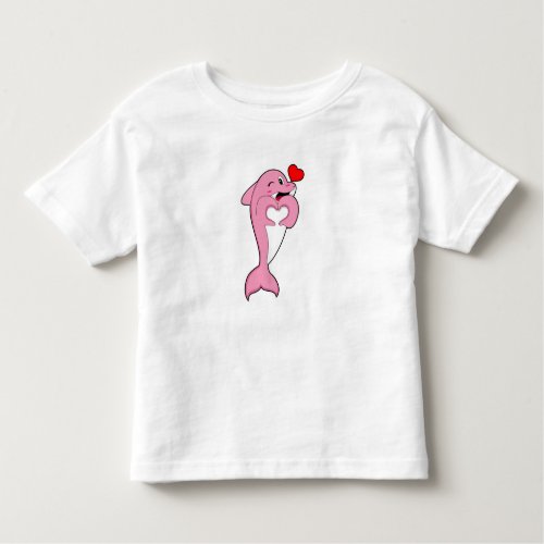 Dolphin Love Heart Toddler T_shirt
