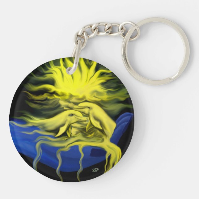 Dolphin Love Keychain (Back)