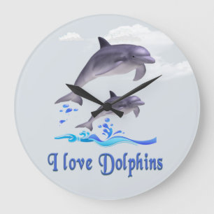 Dolphin Love Large Clock