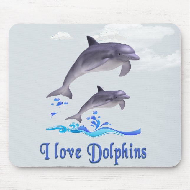 Dolphin Love Mouse Pad (Front)
