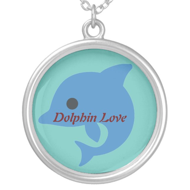 Dolphin Love Silver Plated Necklace (Front)