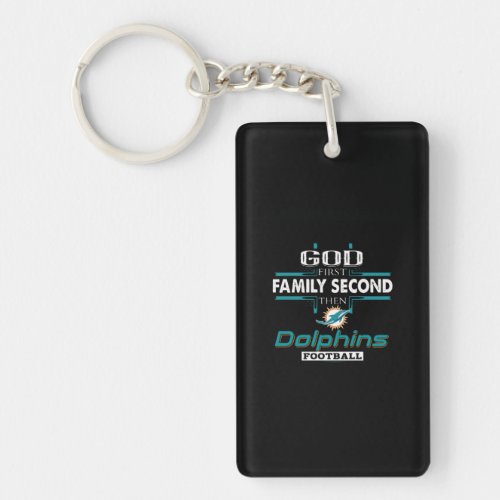 Dolphin Lover Dolphins Football Is Second Family Keychain