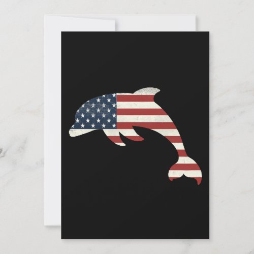 Dolphin Lover Gift Dolphin American Flag Indepenc Invitation