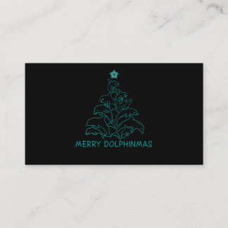 Dolphin Lover Gift| Dolphin Merry Christmas Tree Business Card