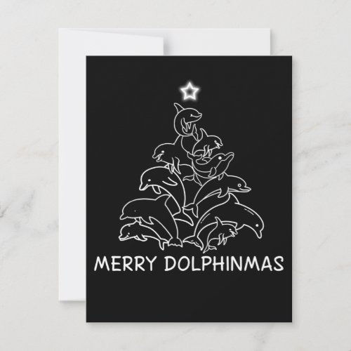 Dolphin Lover Gift Dolphin Merry Christmas Tree Thank You Card