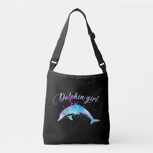 Dolphin Lover Gift Galaxy Dolphin Girl Crossbody Bag