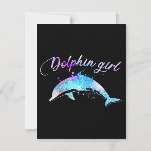 Dolphin Lover Gift Galaxy Dolphin Girl Thank You Card