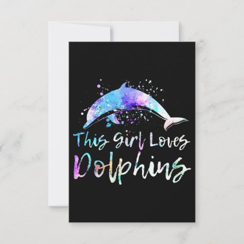 dolphin lover gift this girl loves dolphins RSVP card