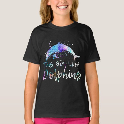 dolphin lover gift this girl loves dolphins T_Shirt