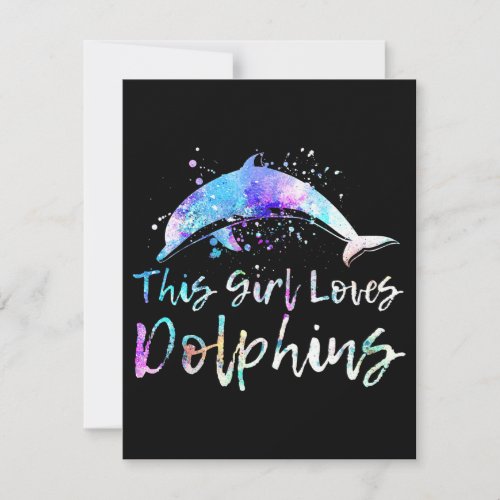 dolphin lover gift this girl loves dolphins thank you card