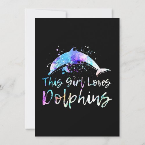dolphin lover gift this girl loves dolphins women thank you card