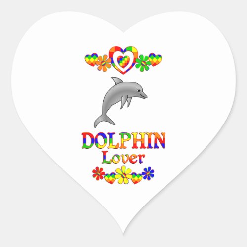 Dolphin Lover Heart Sticker