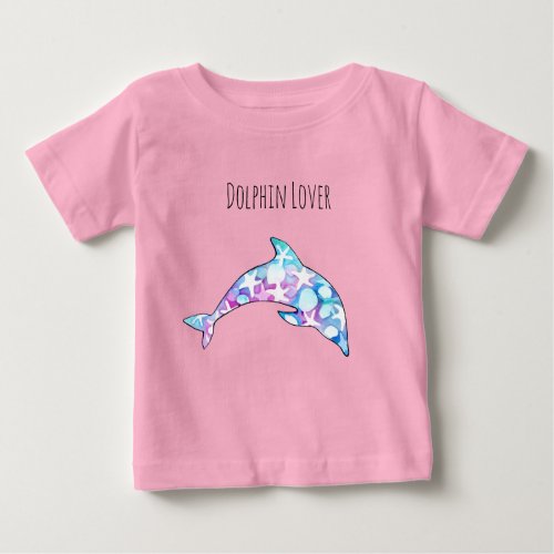 Dolphin Lover Watercolor Baby T_Shirt