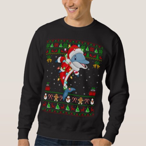 Dolphin Lover Xmas Matching Santa Ugly Dolphin Chr Sweatshirt