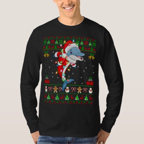 Dolphin Lover Xmas Matching Santa Ugly Dolphin Chr T_Shirt